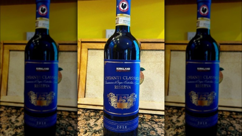 bottle of Kirkland Chianti Classico Riserva wine