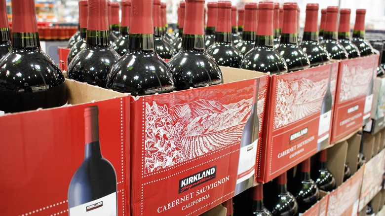 cases of Kirkland Cabernet Sauvignon California wine