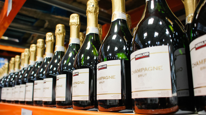 bottles of Kirkland Champagne Brut sparkling wine