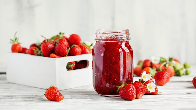 jar of strawberry jam