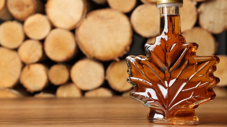 bottle of maple syrup