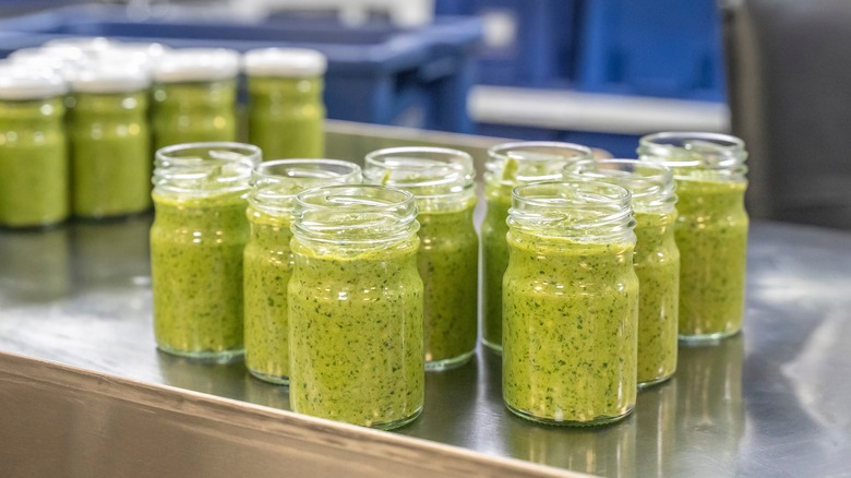 multiple jars of pesto