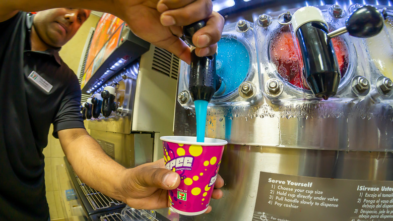 Slurpee cup being filled