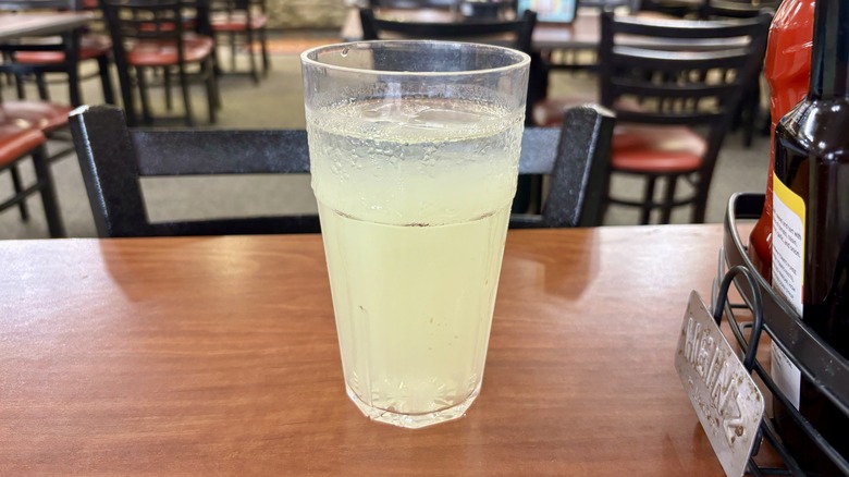 Cup filled with lemonade