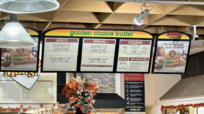 Golden Corral menu