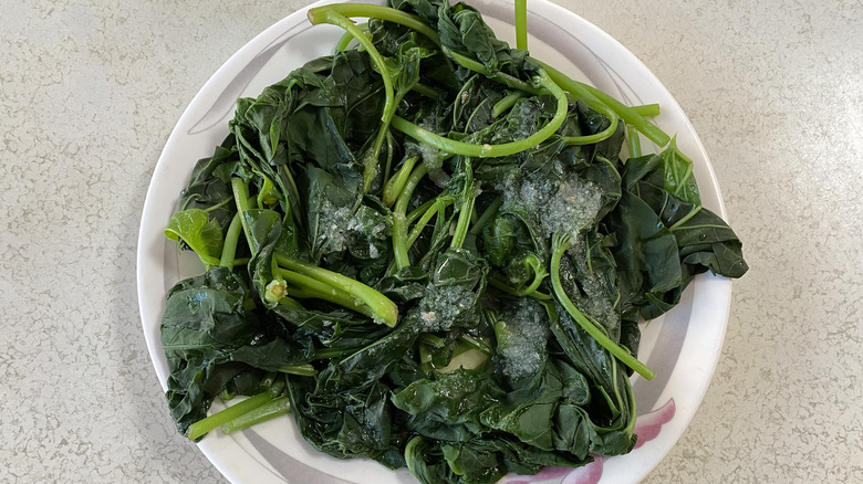 bowl of spinach cooked