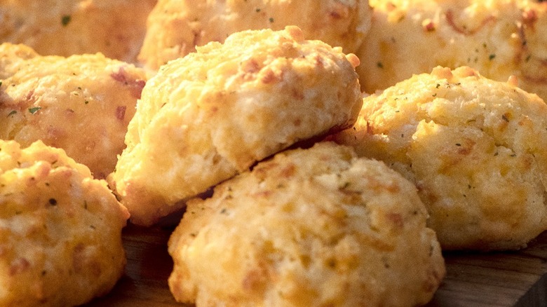 Close-up of cheddar biscuits at Red Lobster