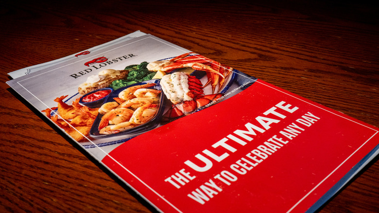 Menu from Red Lobster restaurant