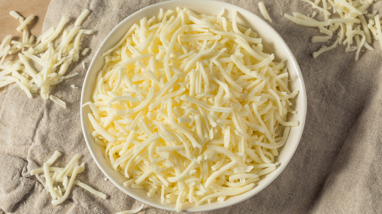 bowl of shredded mozzarella