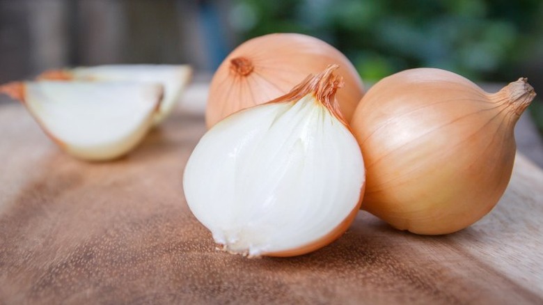 sliced and whole onions