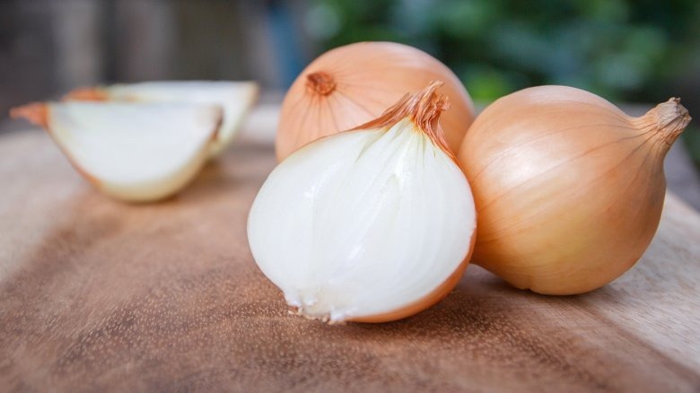 sliced and whole onions