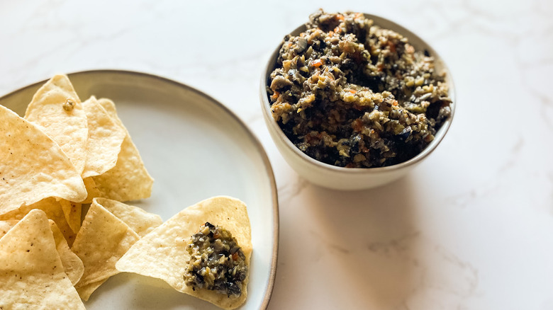 Tapenade and nachos