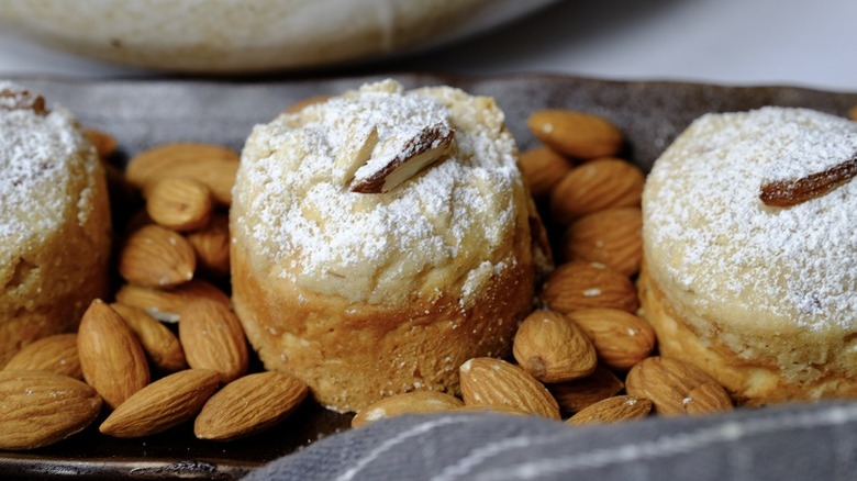 sugar-topped scones with almonds