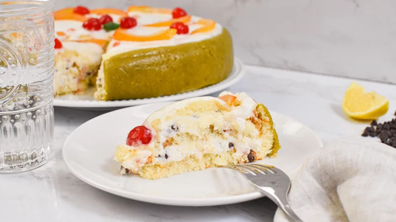 cassata cake slice on plate