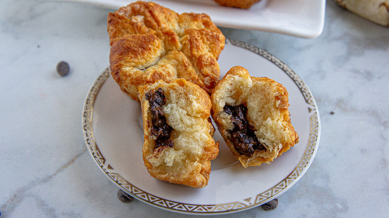 kouign-amann with chocolate filling