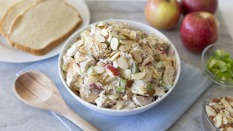 chicken salad with apples, almonds