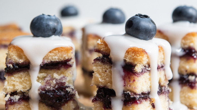petit fours with blueberries