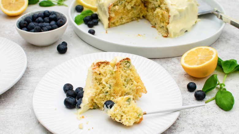 slice of lemon layer cake