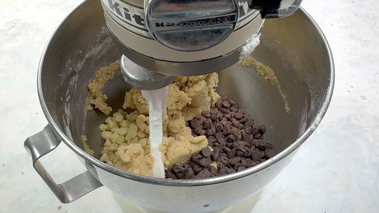 chocolate chips with cookie dough