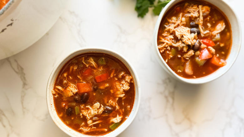 two bowls of soup