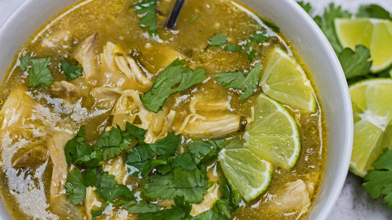 stew with limes and cilantro