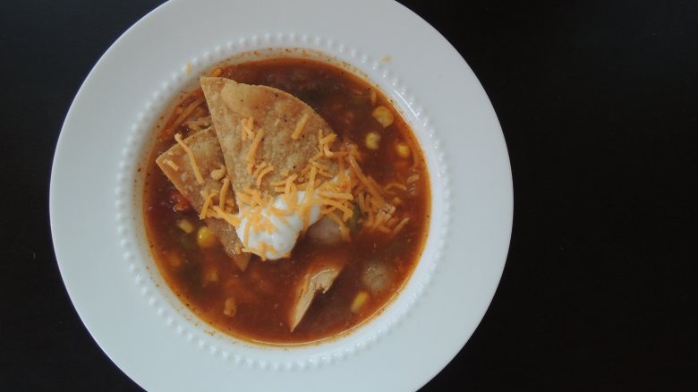 soup with tortilla chips