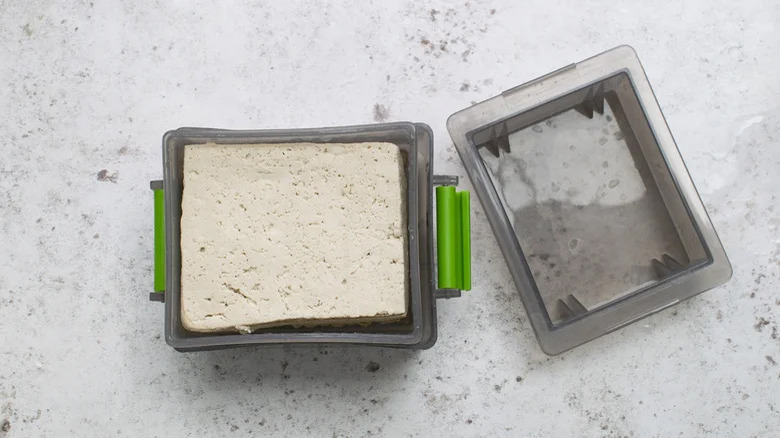 tofu in tofu press