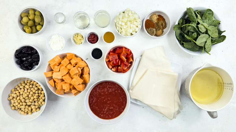 sweet potato tagine pot pie ingredients