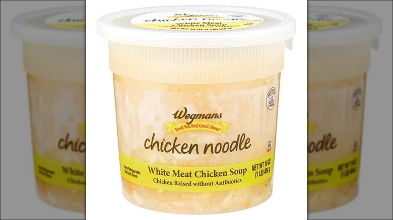 tub of Wegmans chicken noodle soup