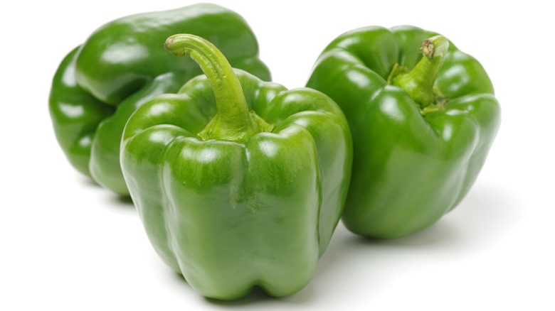 Close-up of green bell peppers