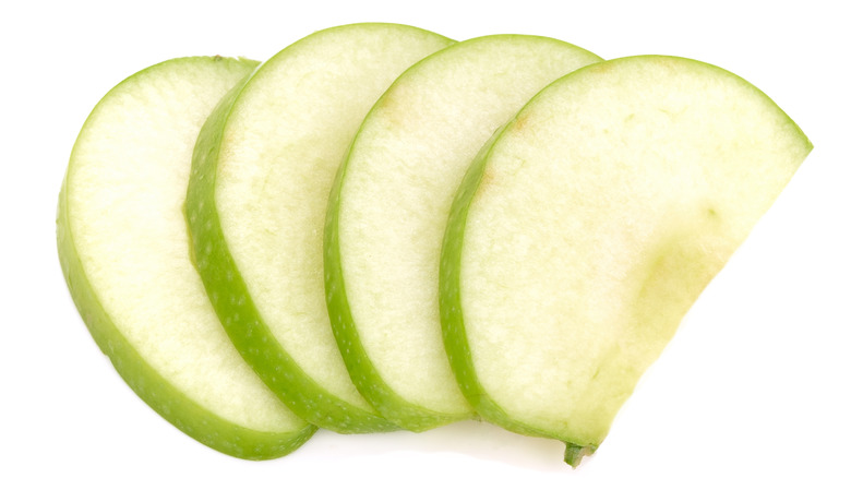 green apple slices