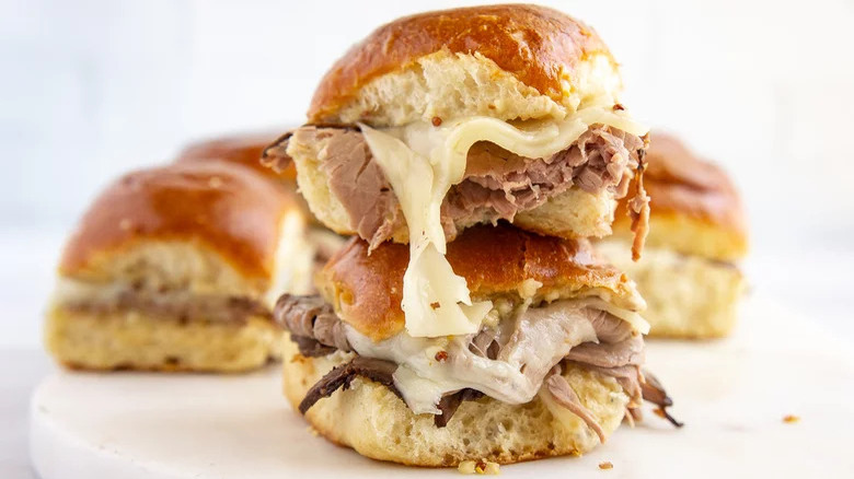 roast beef and cheese sandwiches