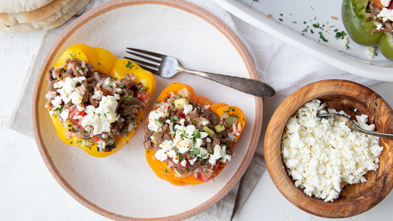 Stuffed peppers with feta cheese