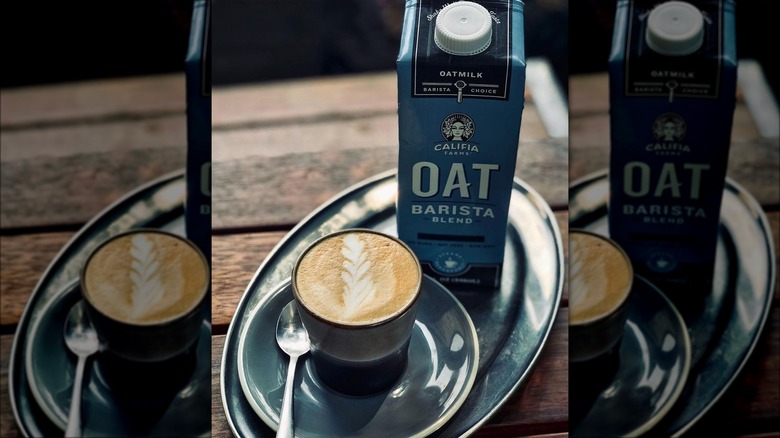 Califia Farms oat milk and latte