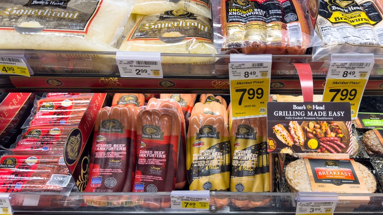 Cold packaged meats aisle with Boar's Head products