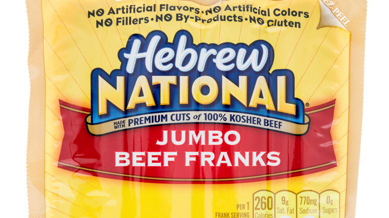 Package of Hebrew National Jumbo Beef Franks