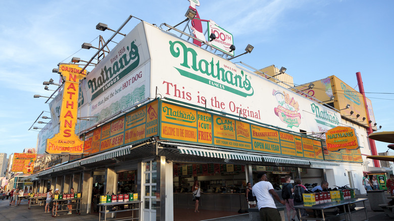 The original Nathan's Famous location on Coney Island