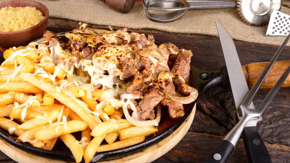 French fries and steak on a plate