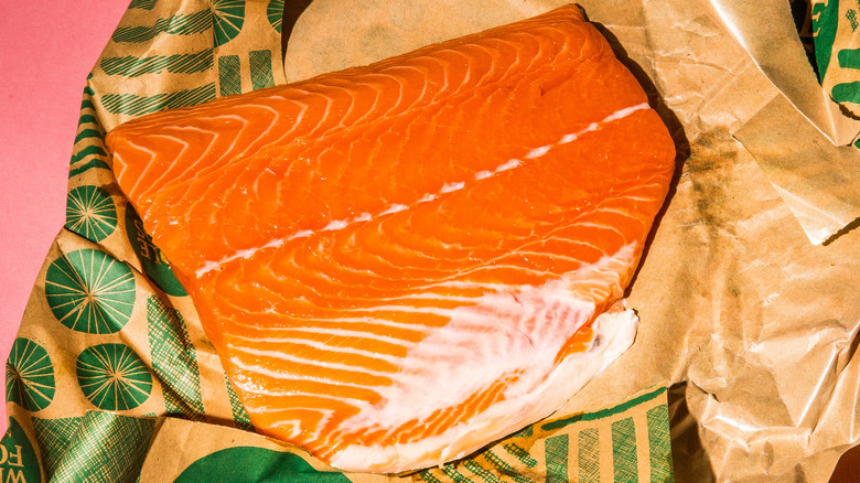 atlantic salmon in wax paper