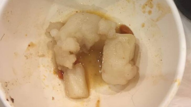 fake scallops in a white bowl
