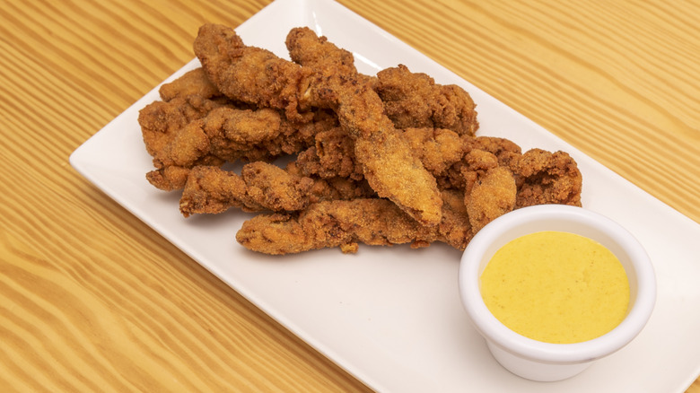 Chicken fried steak fingers with dipping sauce