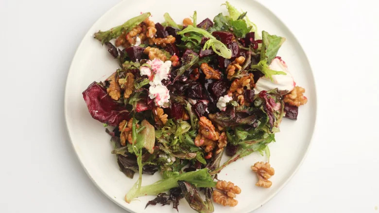 plate of roasted beet salad