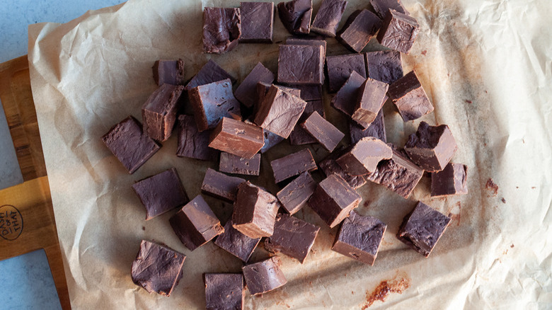 Pieces of chocolate fudge