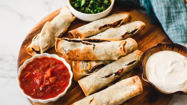 chicken taquitos with sauces