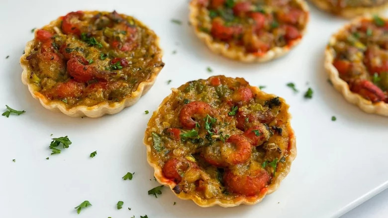 mini crawfish pies with garnish