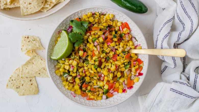 roasted corn salsa with lime