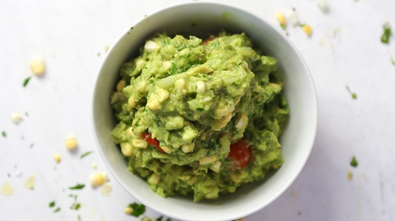 guacamole in white bowl