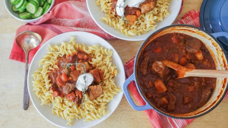 bowls of Hungarian goulash