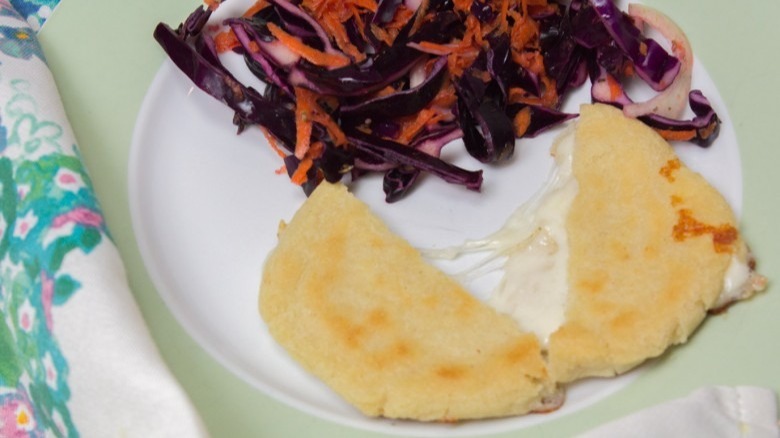 pupusas with cabbage slaw