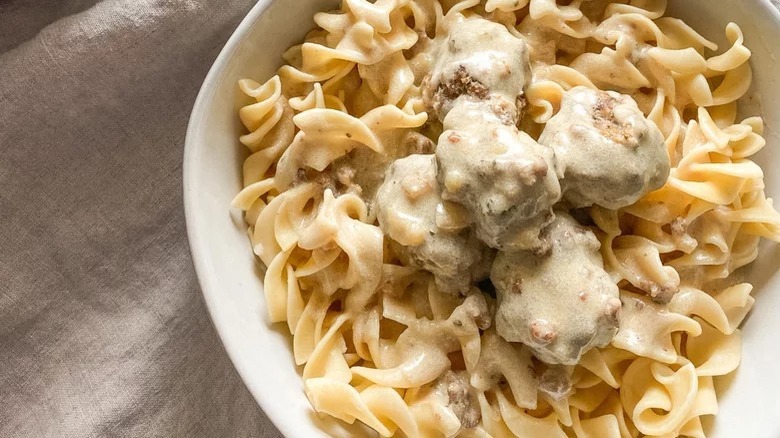 swedish meatballs over pasta